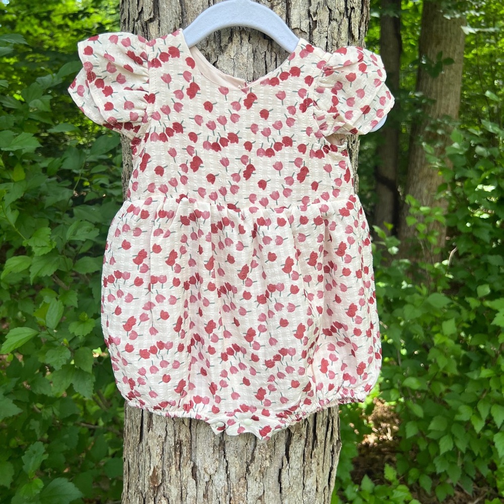 NWOT Red Tulip Baby Girl Romper